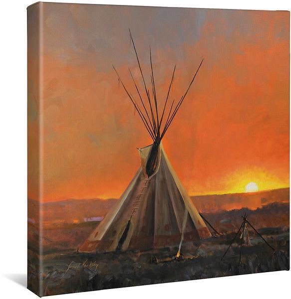 Medicine Man Lodge - Teepee - 14" x 14" Gallery Wrapped Canvas