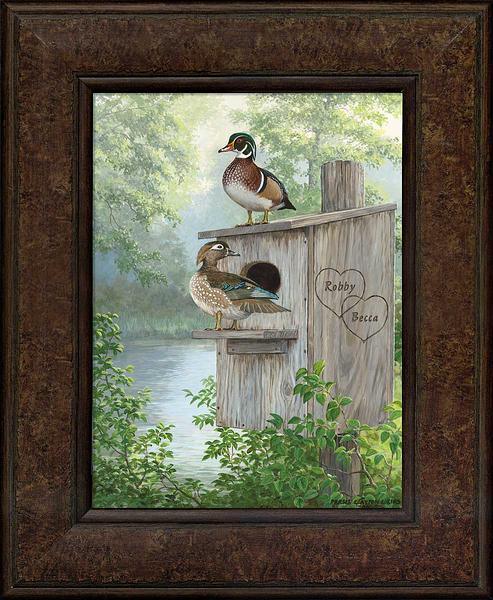 Misty Hideaway—Wood Ducks - Personalized Framed Canvas