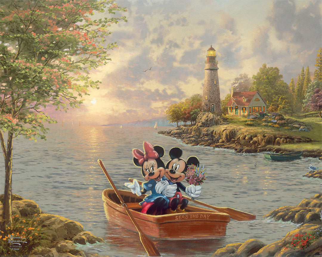 Mickey & Minnie Lighthouse Cove - 24" x 30" Gallery Wrapped Canvas