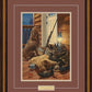 Framed painting of golden retriever