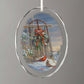 Wintertime-Cardinals and Canada Geese - Oval Glass Ornament