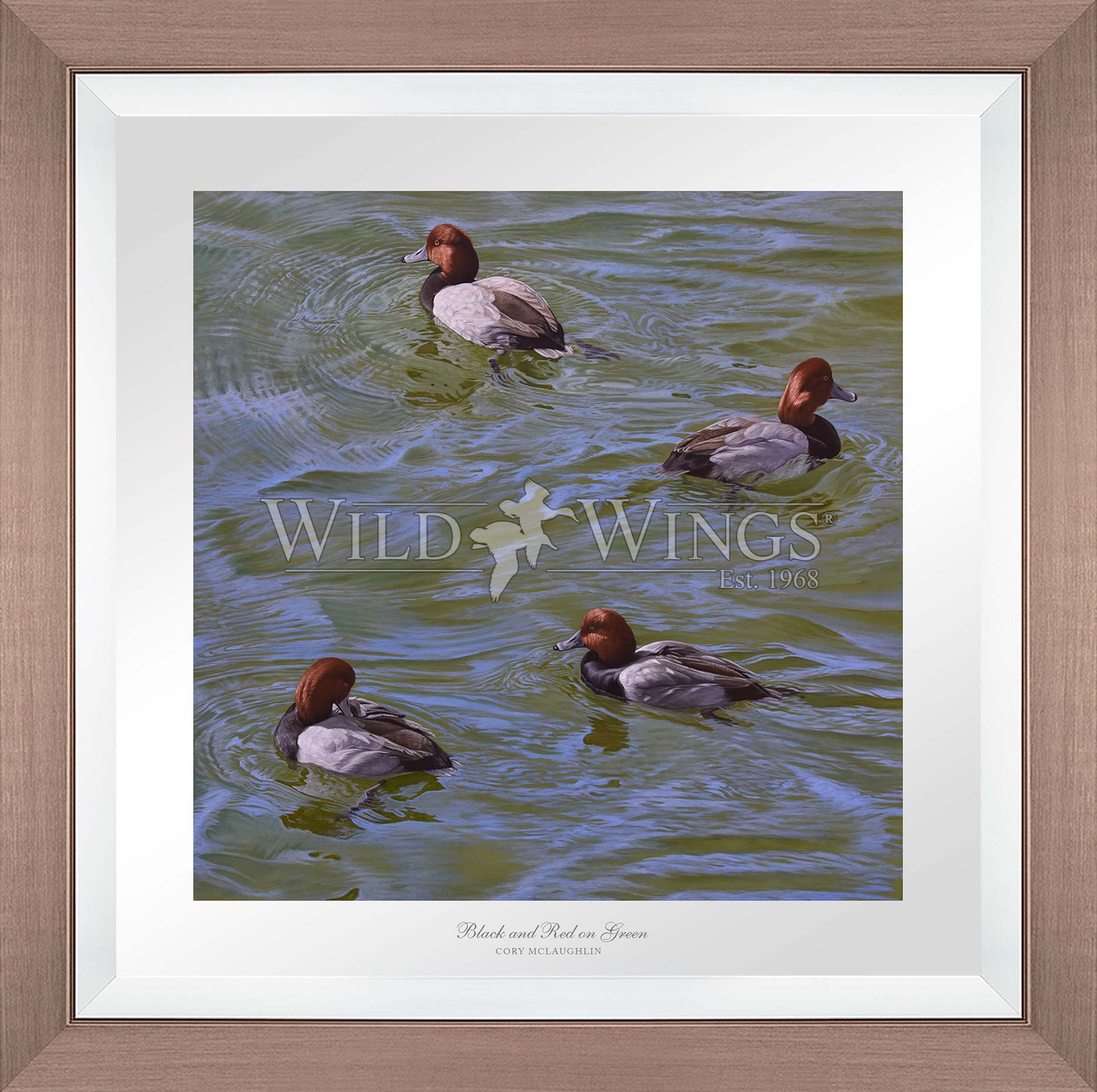 Framed swimming ducks