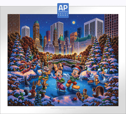 Mickey and Friends Skating in Central Park - Limited Edition Paper (AP - Artist Proof)
