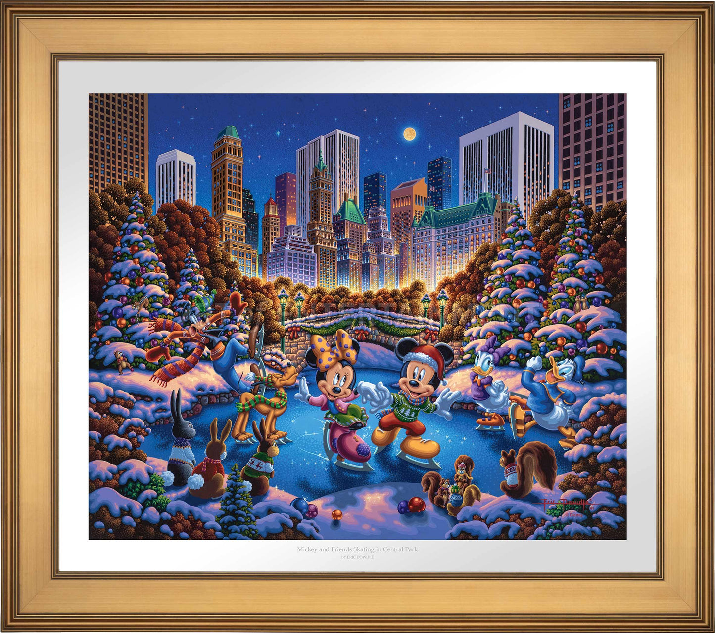 Mickey and Friends Skating in Central Park - Limited Edition Paper (AP - Artist Proof)