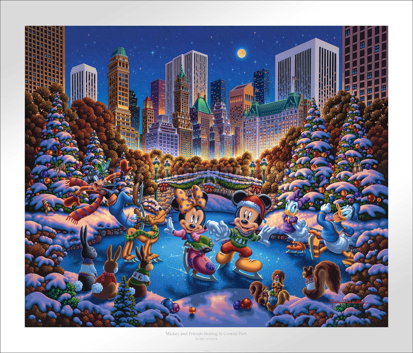 Mickey and Friends Skating in Central Park - Limited Edition Paper (SN - Standard Numbered)