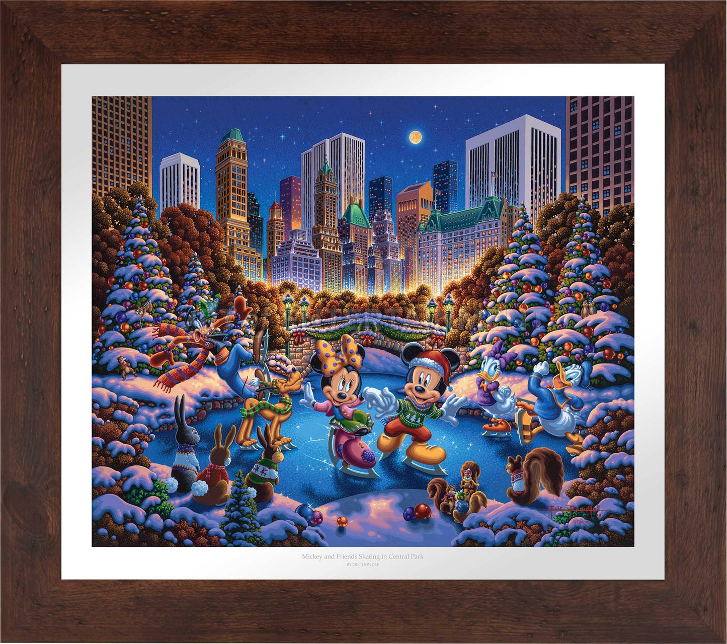 Mickey and Friends Skating in Central Park - Limited Edition Paper (AP - Artist Proof)