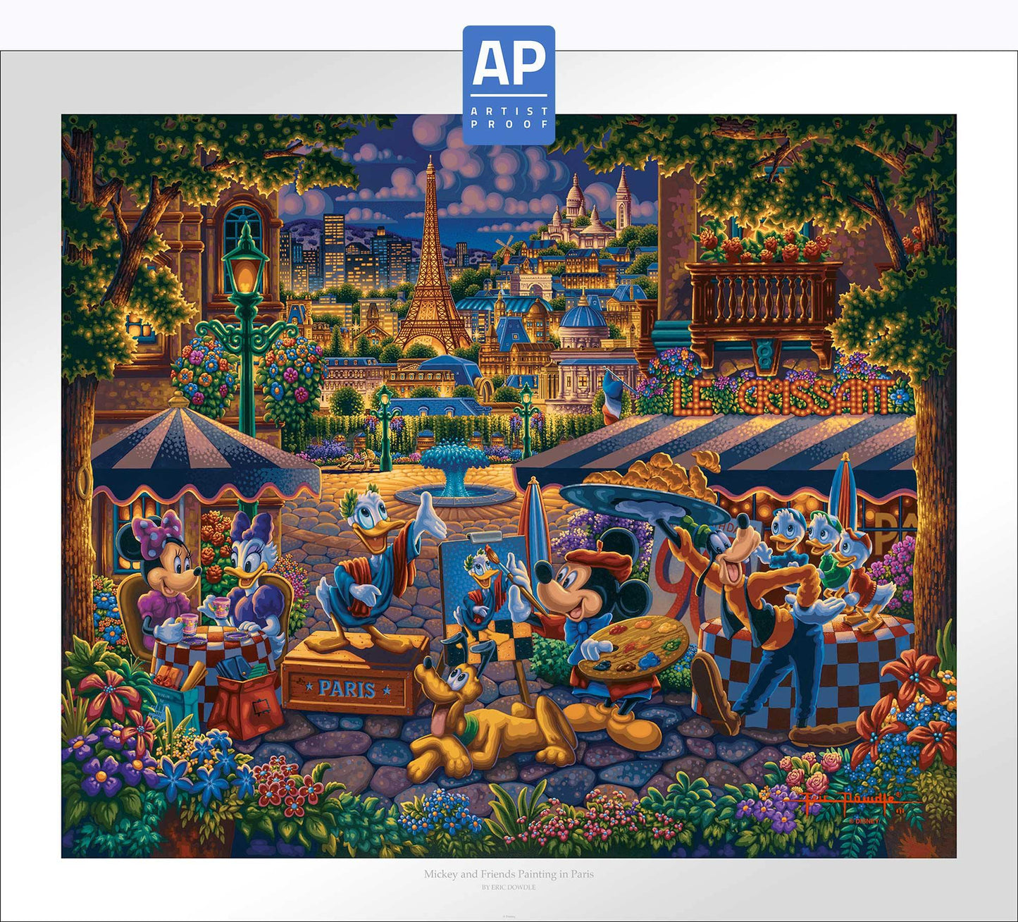 Mickey and Friends Painting in Paris - Limited Edition Paper (AP - Artist Proof)