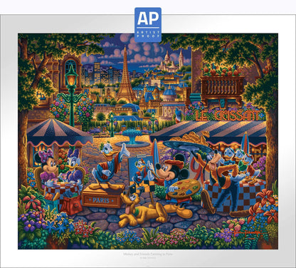 Mickey and Friends Painting in Paris - Limited Edition Paper (AP - Artist Proof)