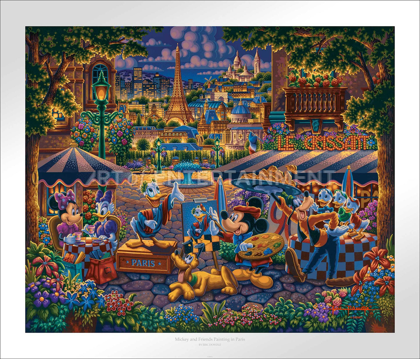 Mickey and Friends Painting in Paris - Limited Edition Paper (SN - Standard Numbered)