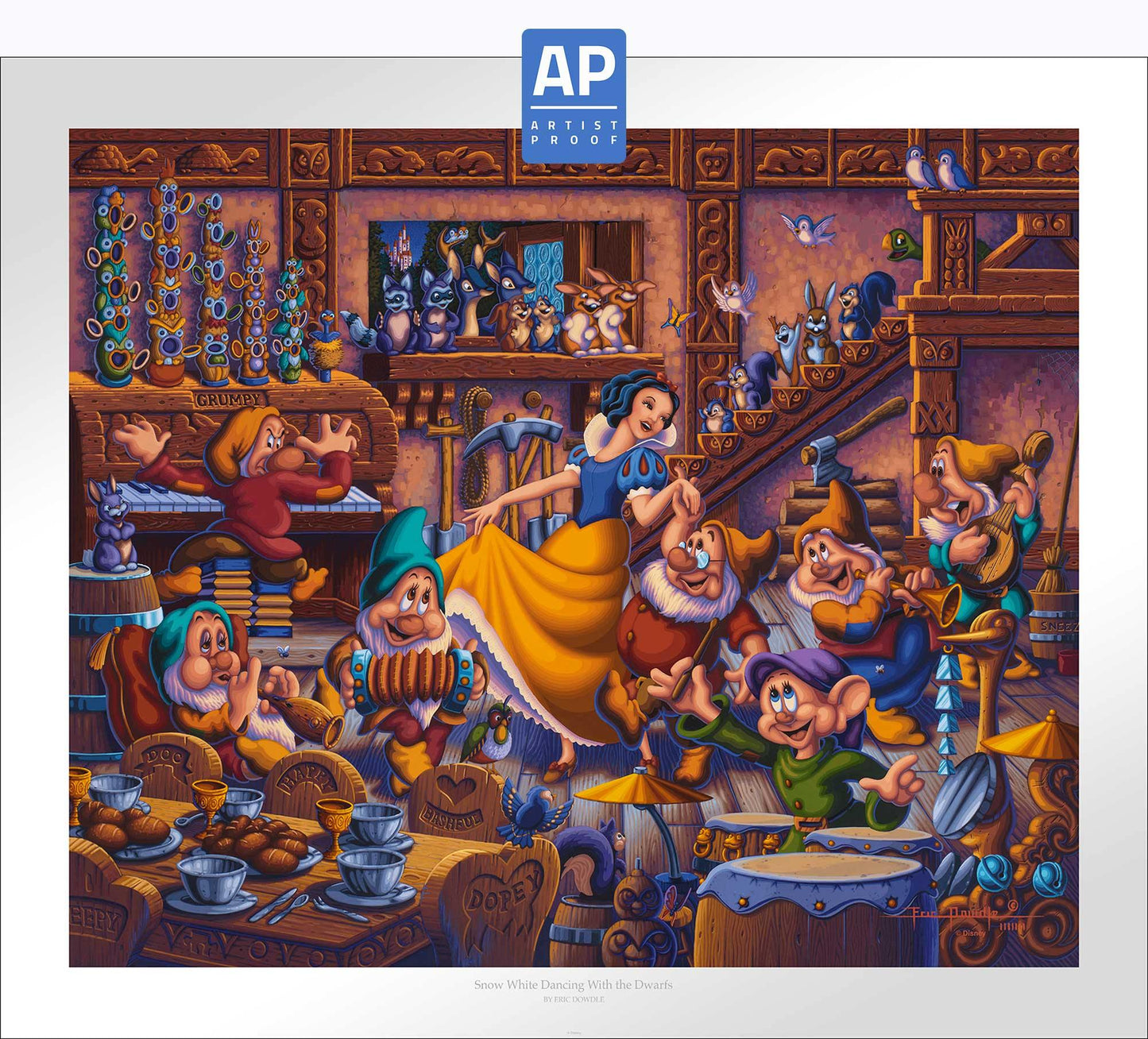 Snow White Dancing with the Dwarfs - Limited Edition Paper (AP - Artist Proof)