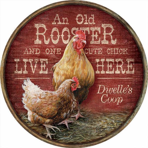 Rooster & Cute Chick