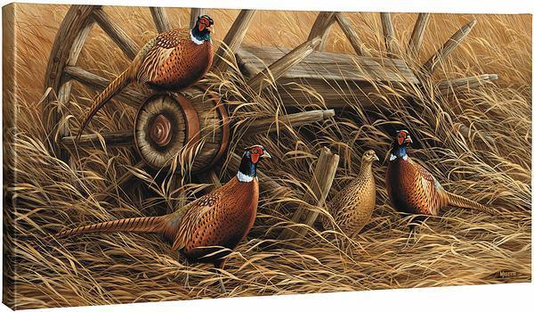 Rustic Retreat - Pheasants - 18" x 36" Gallery Wrapped Canvas