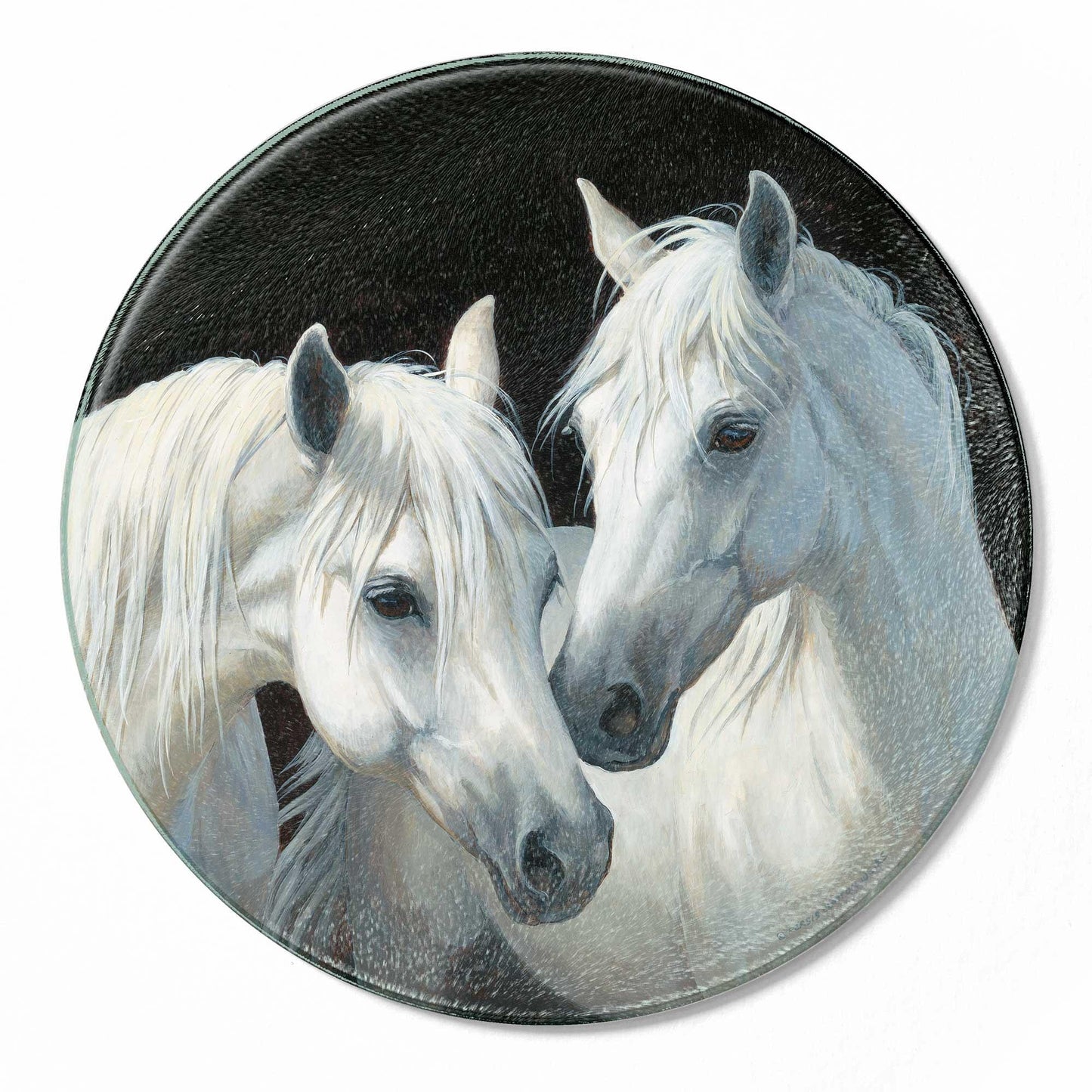Stable Mates Horses - 12" Round Cutting Board