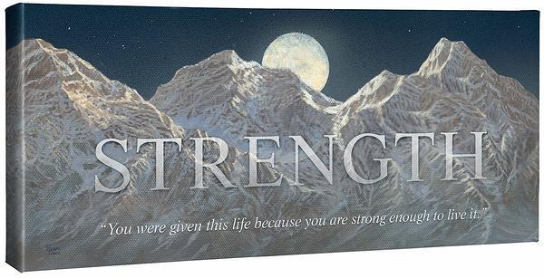 Strength - Mountains - 12" x 26" Gallery Wrapped Canvas