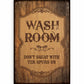 Wash Room - 12" x 18" Wood Sign