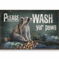 Wash Yer Paws - Racoon - 12" x 18" Wood Sign