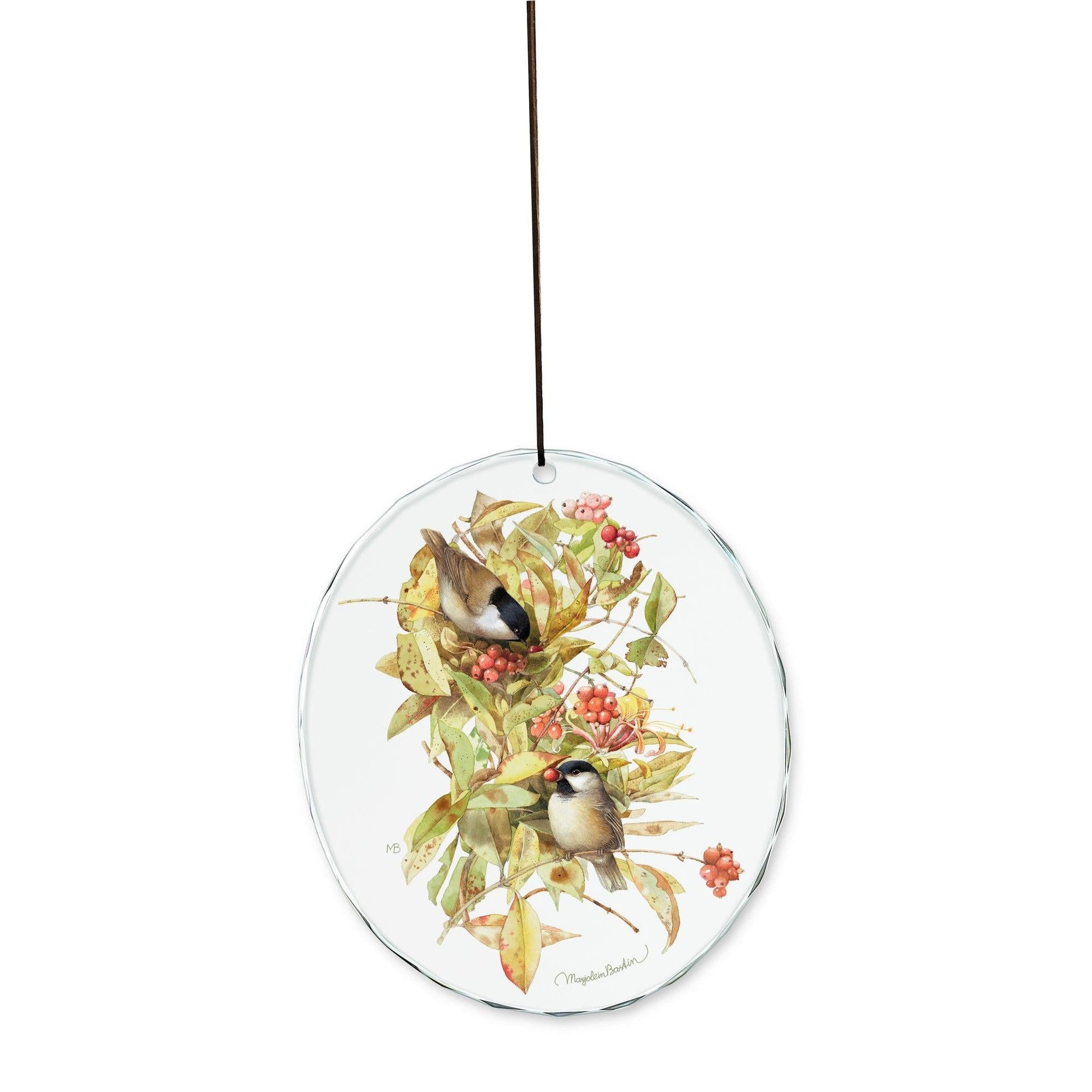 Blackcaps in Honeysuckle Suncatcher - Wild Wings