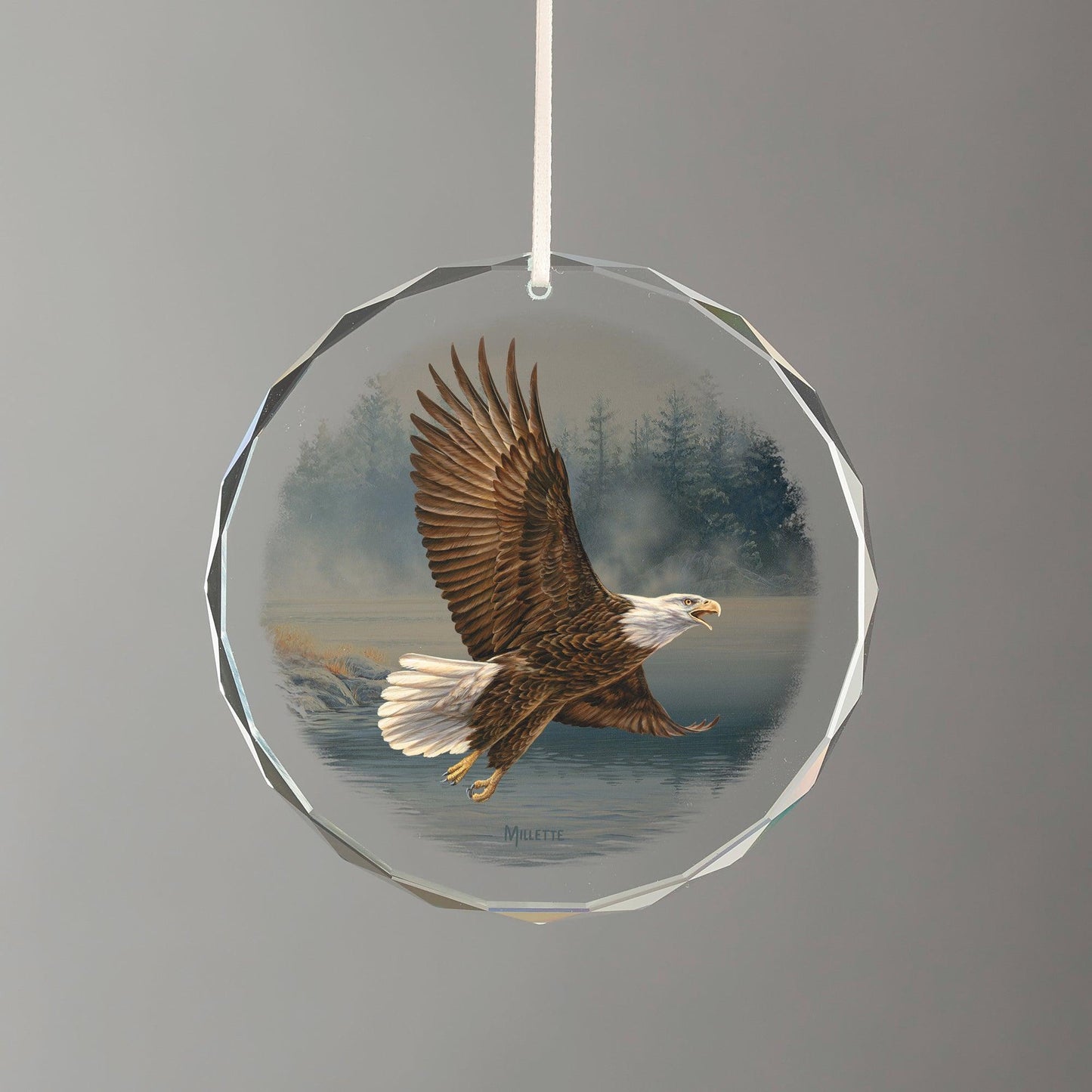 Majestic Flight - Eagle Round Glass Ornament - Wild Wings