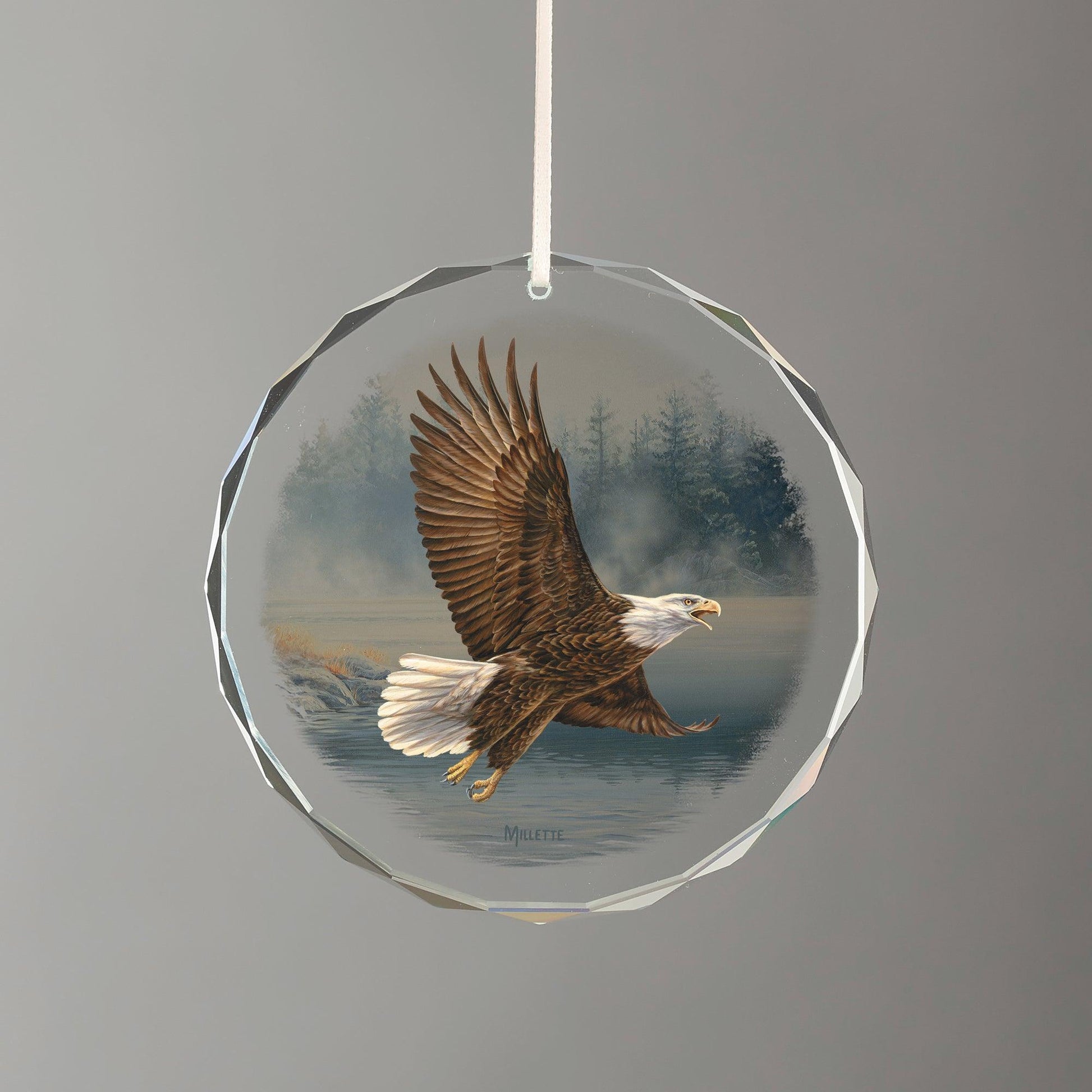 Majestic Flight - Eagle Round Glass Ornament - Wild Wings