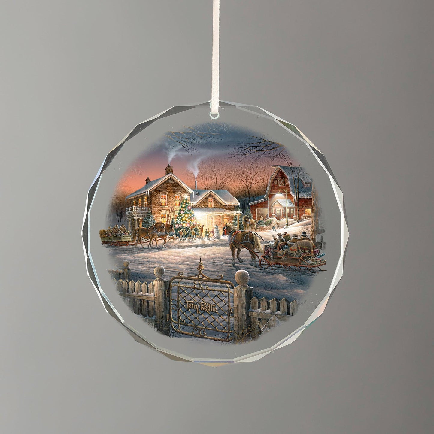 Trimming the Tree Round Glass Ornament - Wild Wings