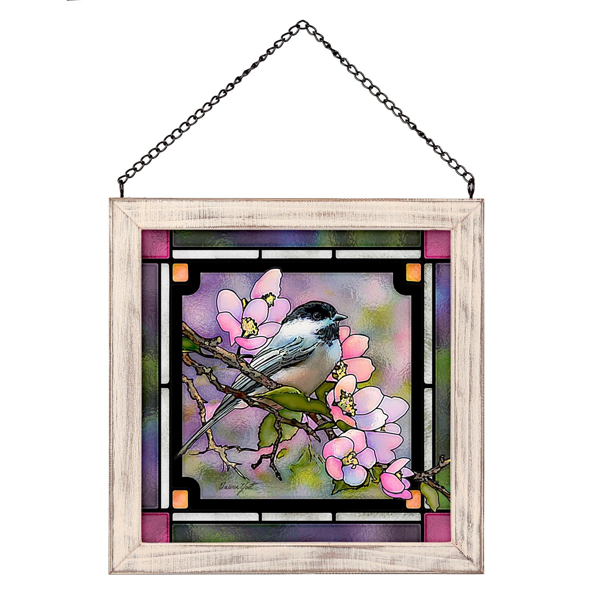 Chickadee Stained Glass Art - Wild Wings