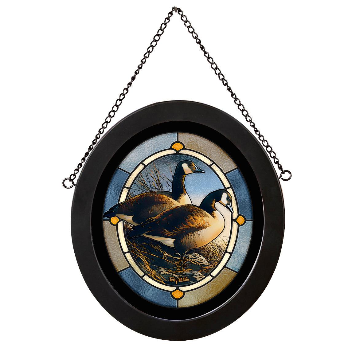 Silent Wings - Canada Geese Stained Glass Art - Wild Wings