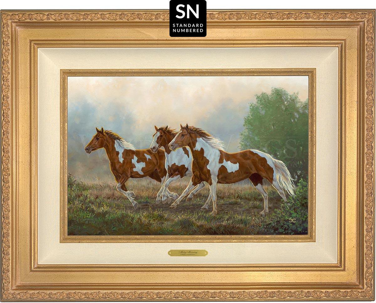 Misty Morning—Pintos; Standard Numbered Edition (SN) Master Artisan Canvas - Wild Wings