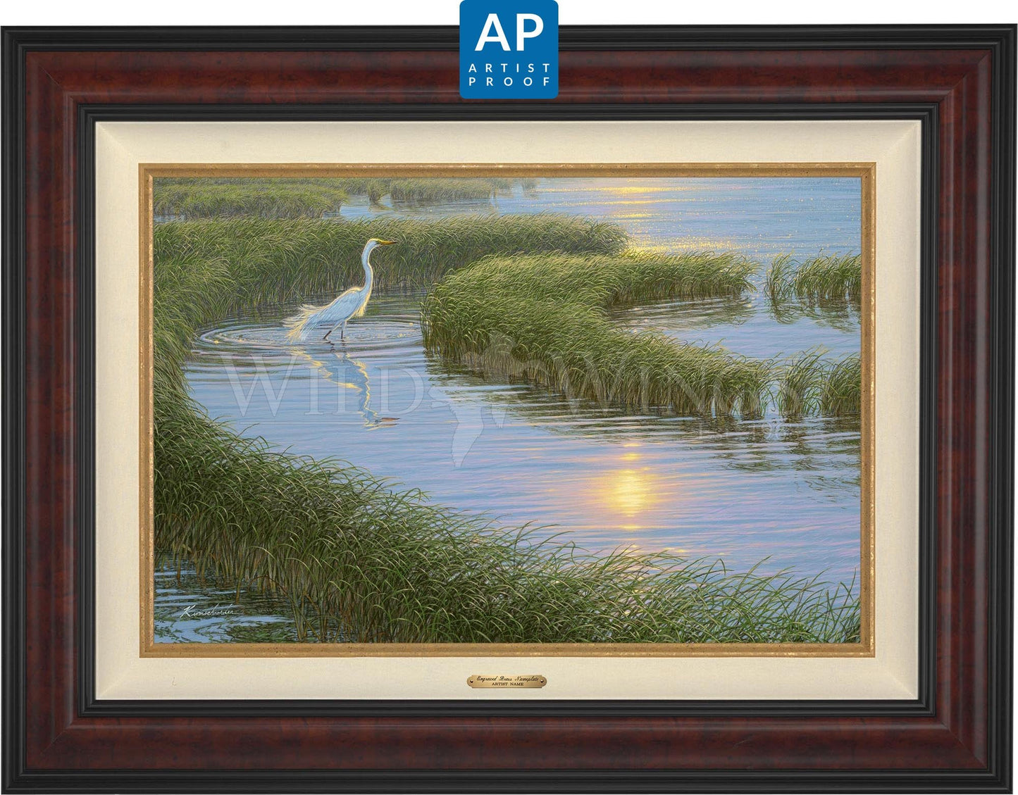 Evening Solitude—White Egret; Artist Proof Edition (AP) Master Artisan Canvas - Wild Wings