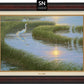 Evening Solitude—White Egret; Standard Numbered Edition (SN) Master Artisan Canvas - Wild Wings