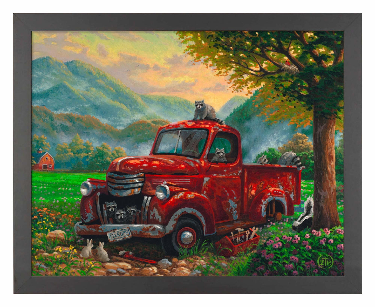 Mountain Mechanics—Raccoons Art Print - Wild Wings