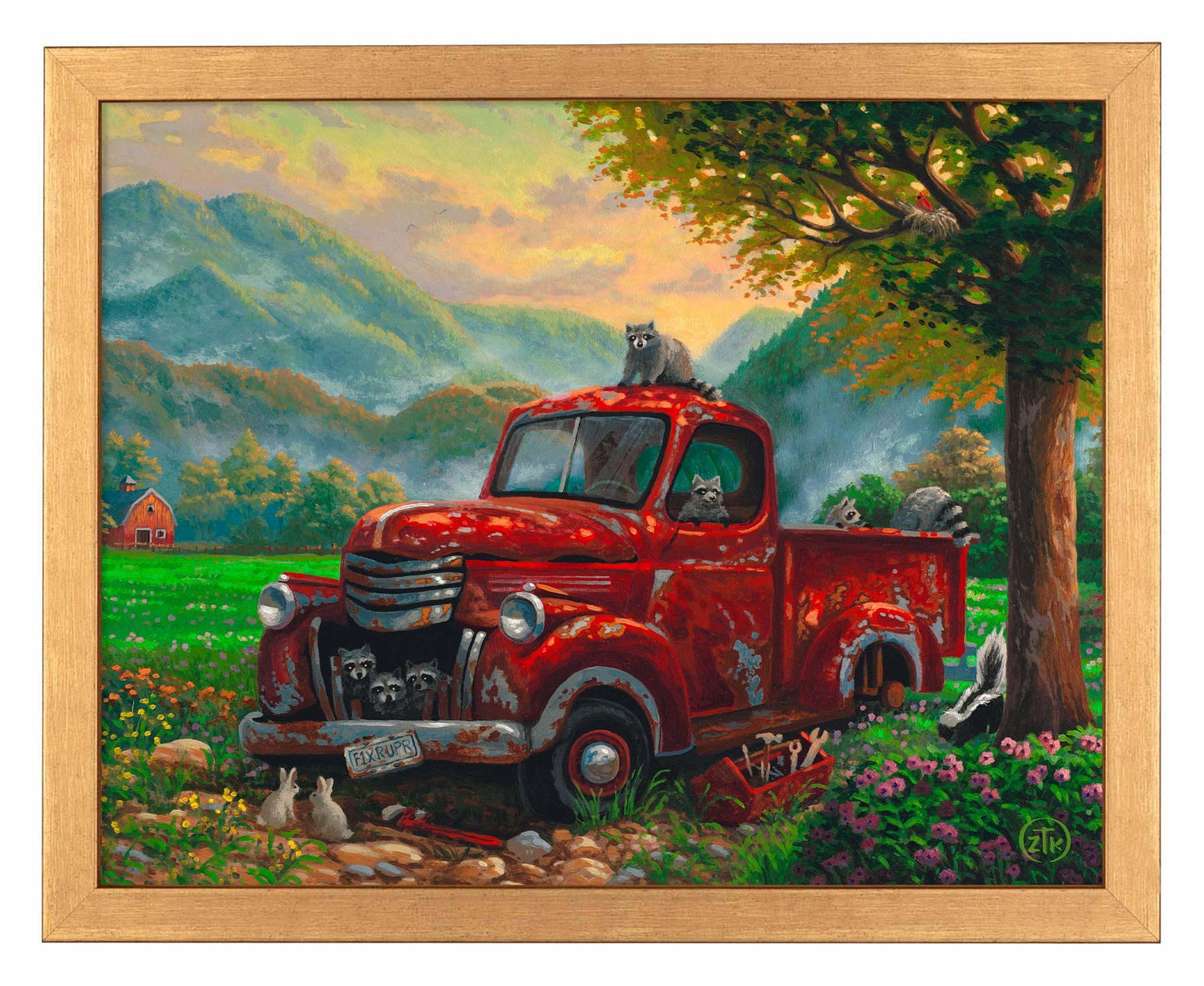 Mountain Mechanics—Raccoons Art Print - Wild Wings