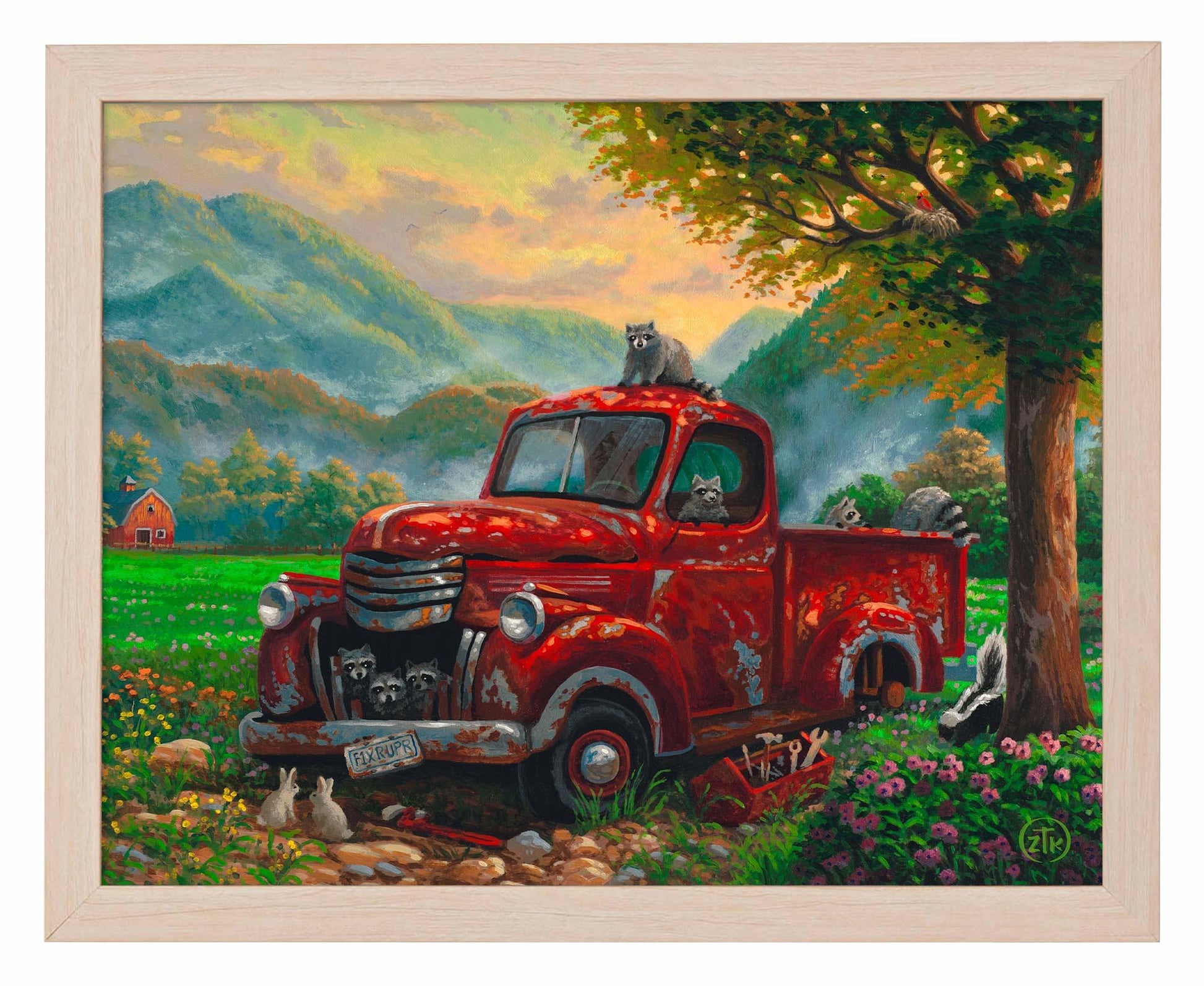 Mountain Mechanics—Raccoons Art Print - Wild Wings