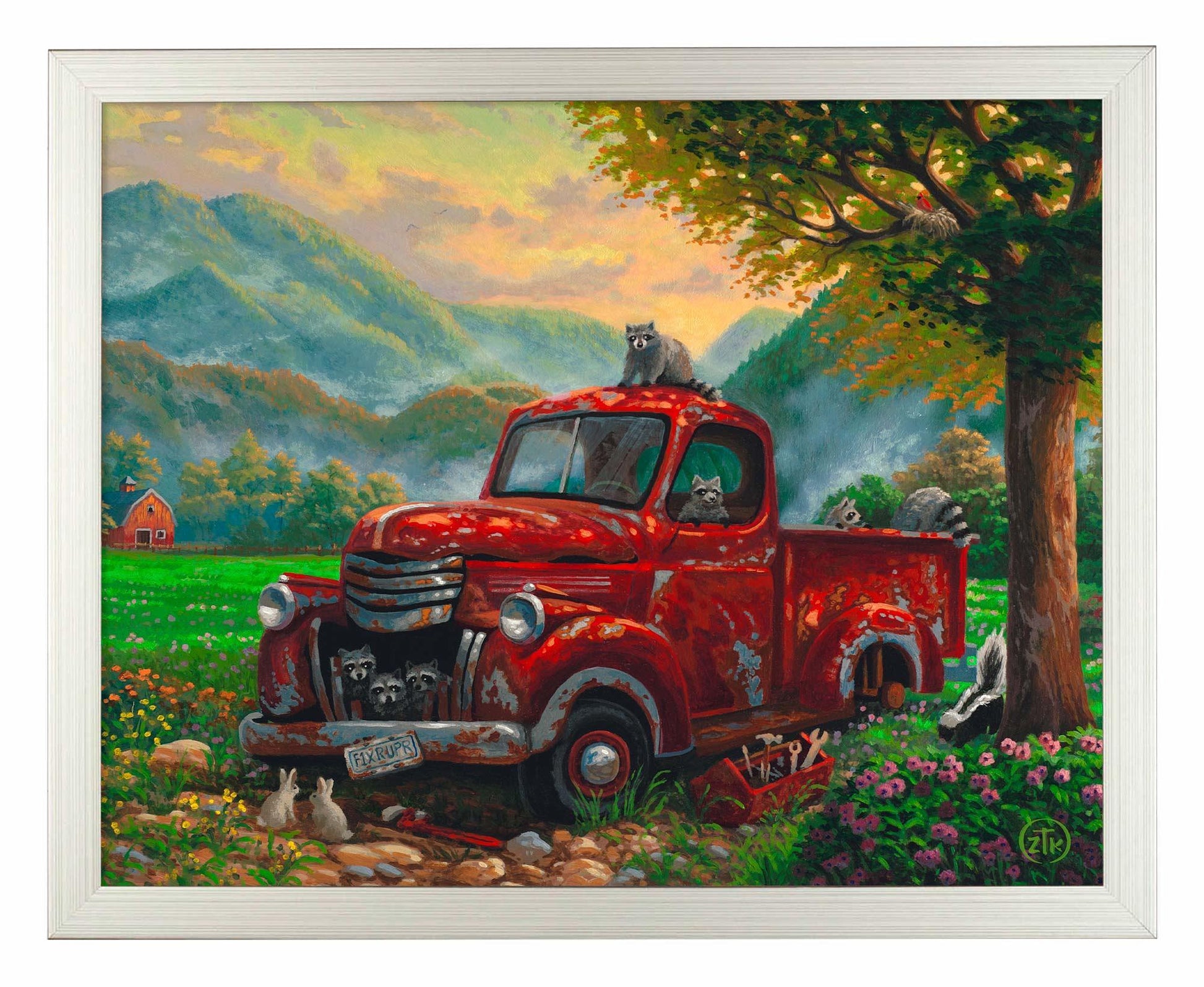 Mountain Mechanics—Raccoons Art Print - Wild Wings