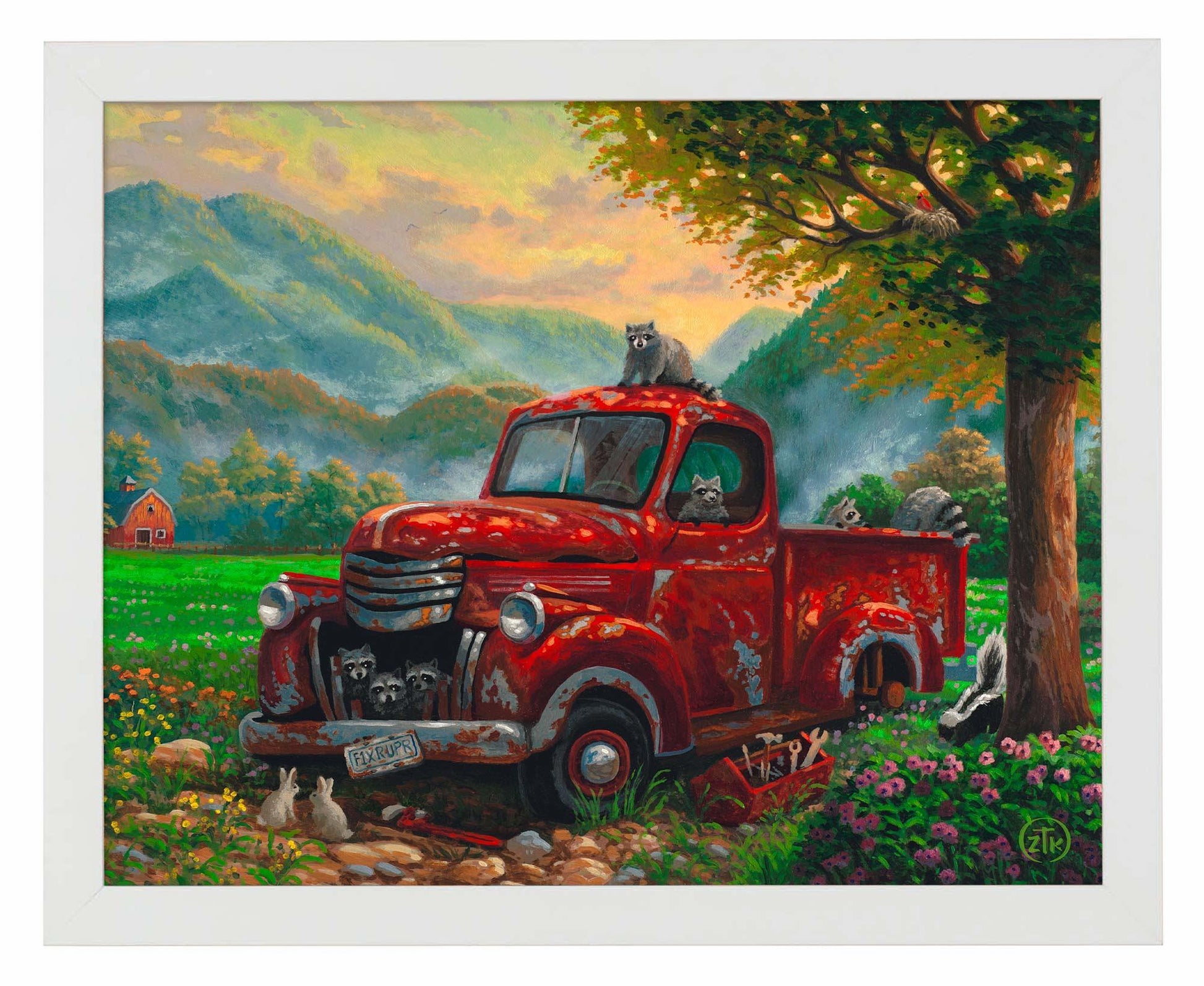 Mountain Mechanics—Raccoons Art Print - Wild Wings