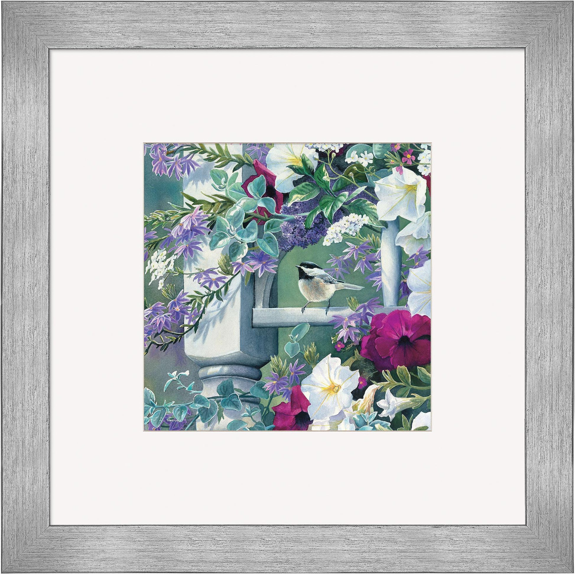 Vintage Garden—Chickadees Contempo Square - Wild Wings