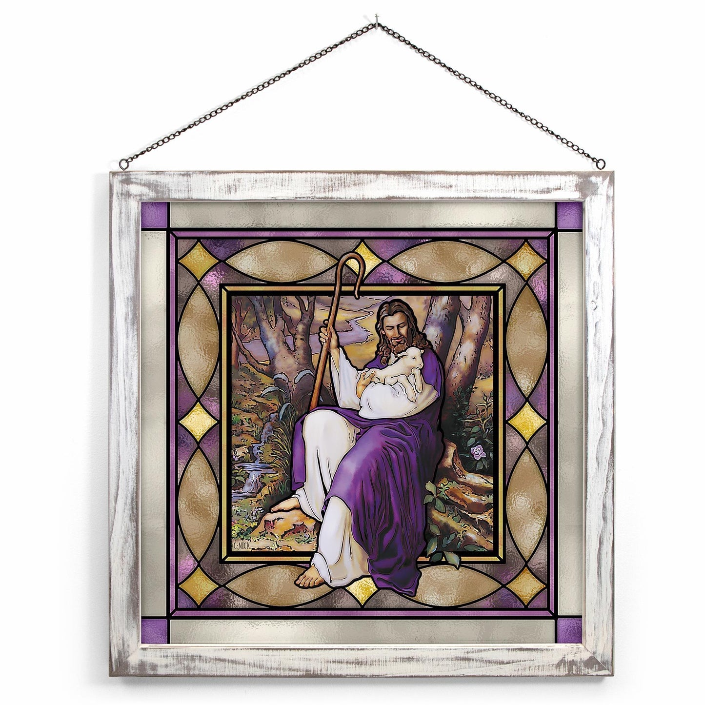Feeding the Flock Stained Glass Art - Wild Wings