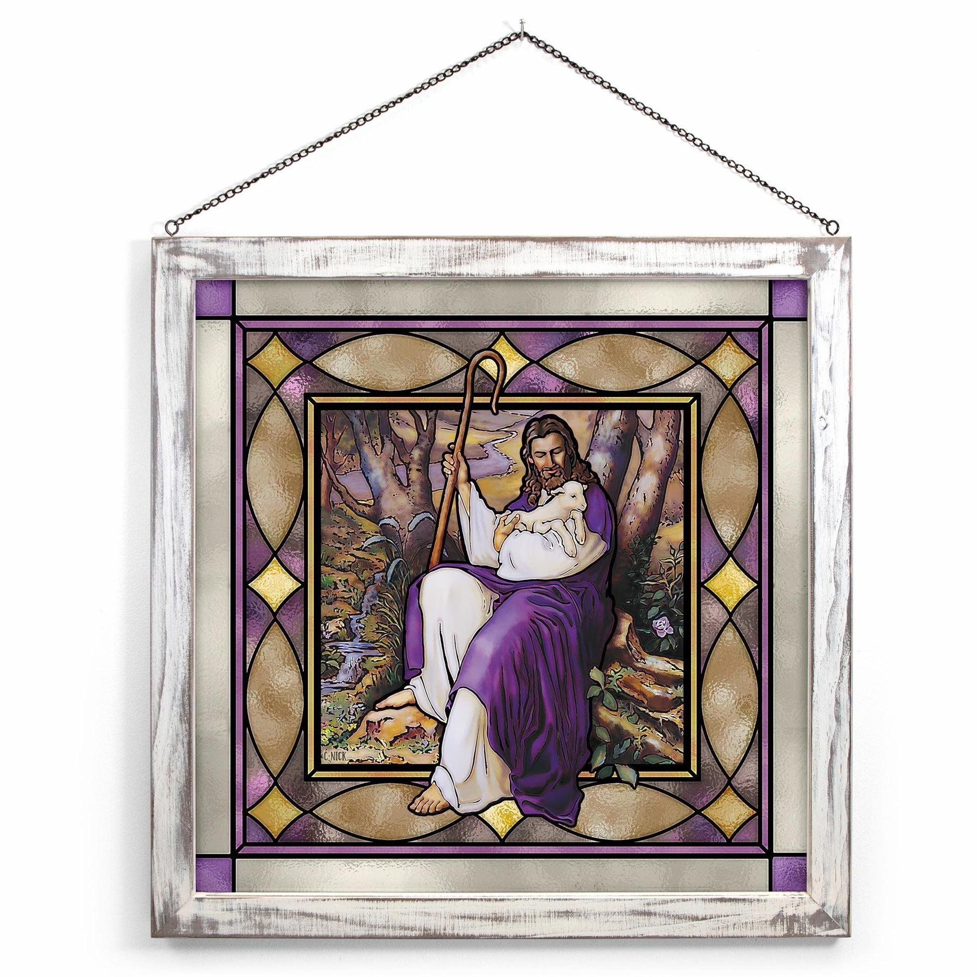 Feeding the Flock Stained Glass Art - Wild Wings
