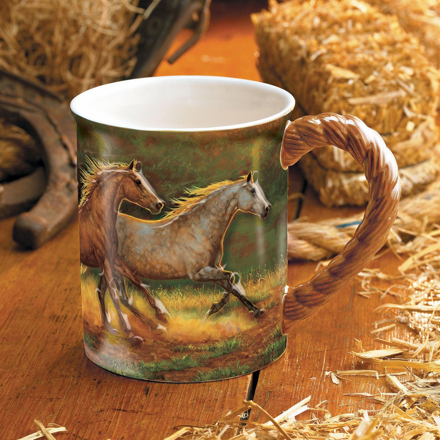 Gold Dust - Horses Sculpted Mug - Wild Wings