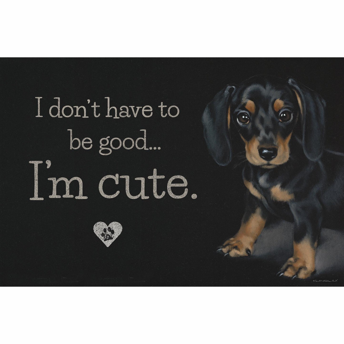 Hello—Dachshund I'm Cute 12" x 18" Wood Sign - Wild Wings