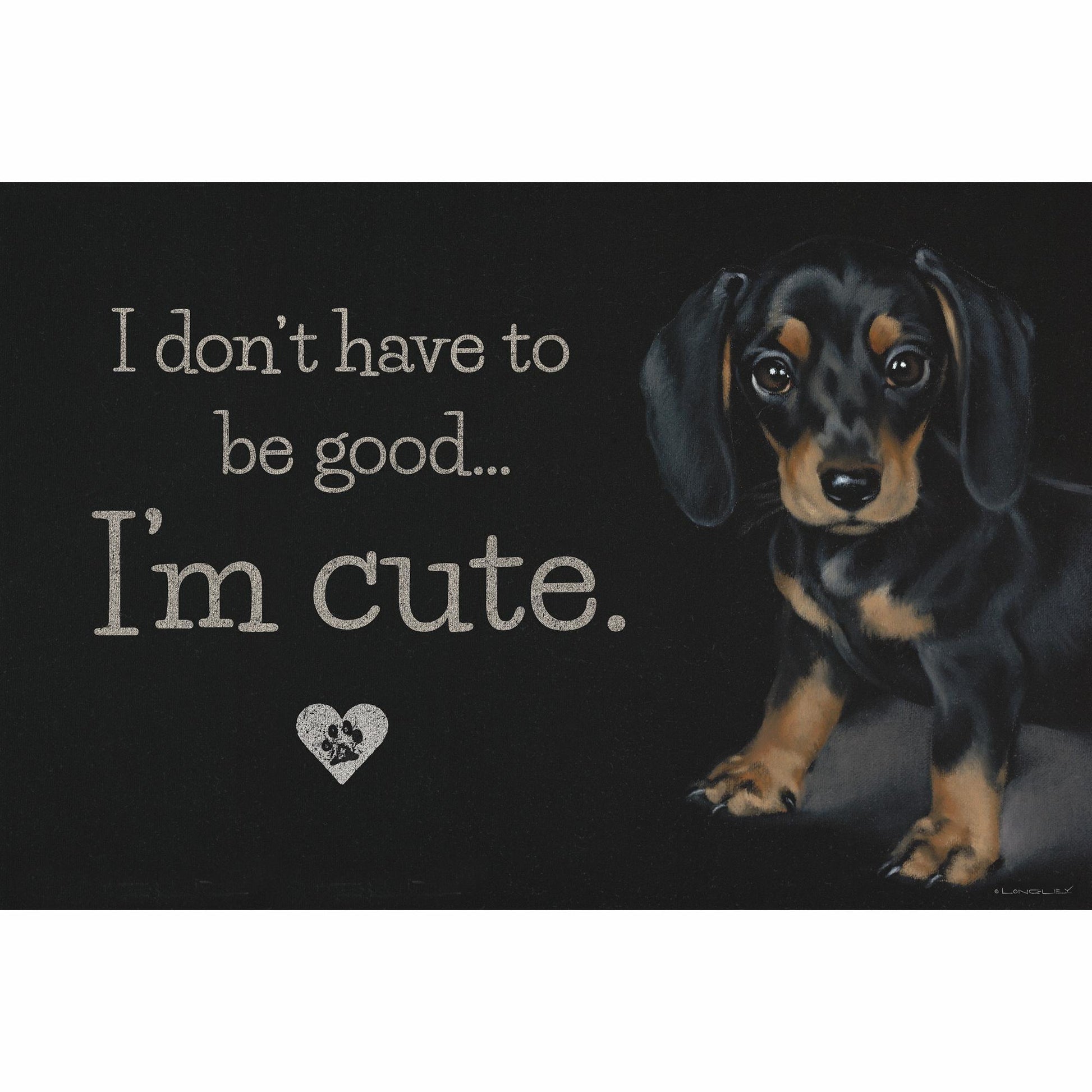 Hello—Dachshund I'm Cute 12" x 18" Wood Sign - Wild Wings