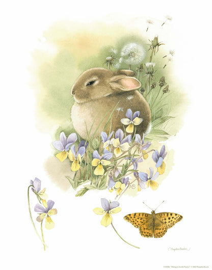 Hiding in Seaside Pansies Art Print - Wild Wings