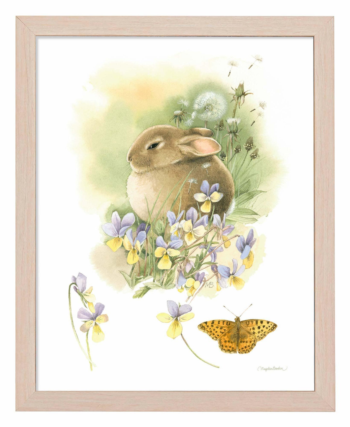 Hiding in Seaside Pansies Art Print - Wild Wings