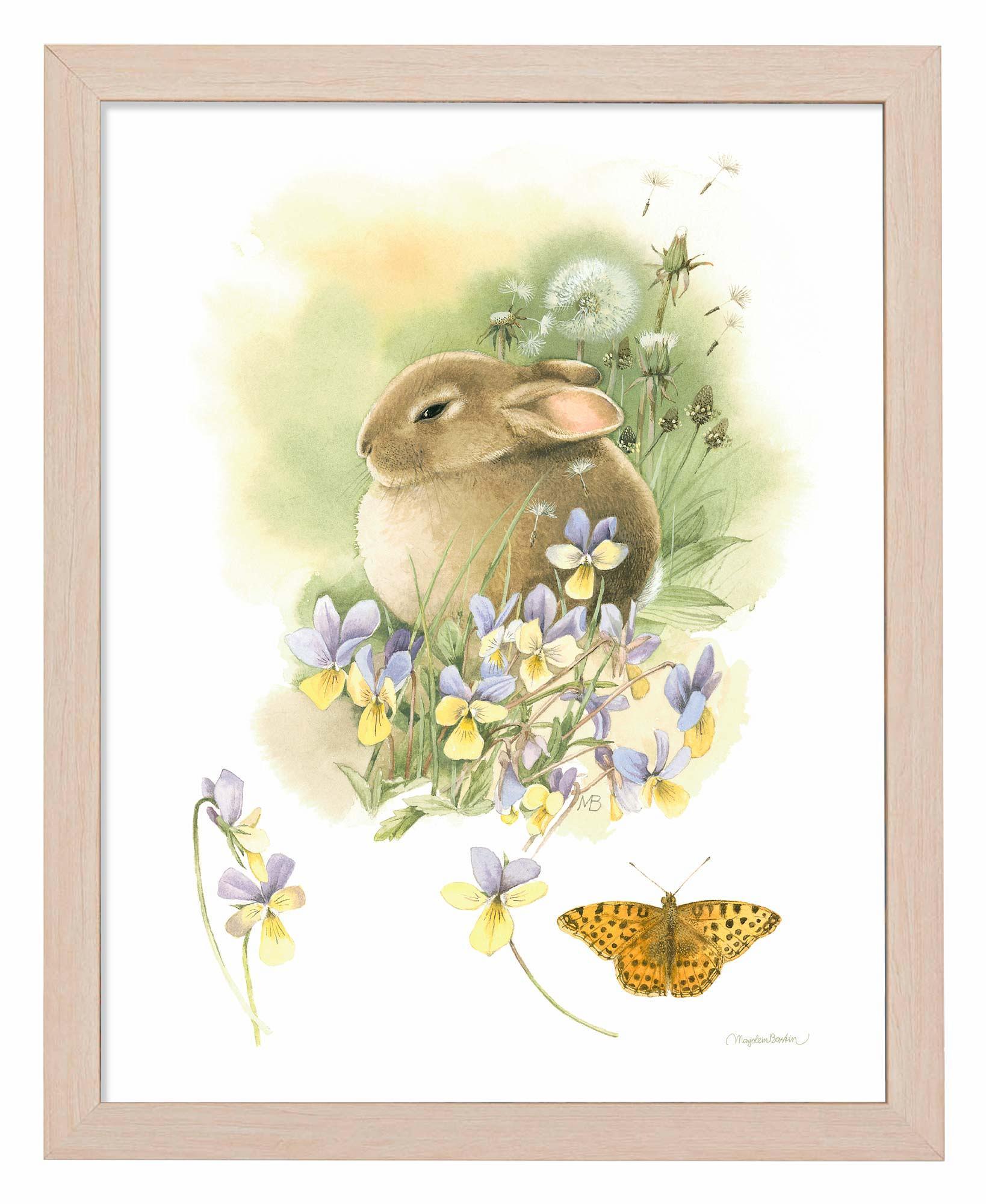 Hiding in Seaside Pansies Art Print - Wild Wings
