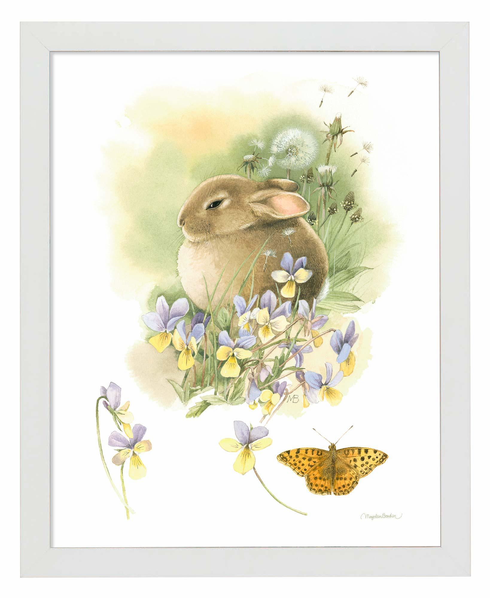 Hiding in Seaside Pansies Art Print - Wild Wings