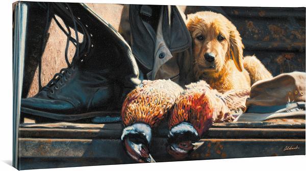 Hunting Equipment Used & Brand New—Golden Retriever Gallery Wrapped Canvas - Wild Wings