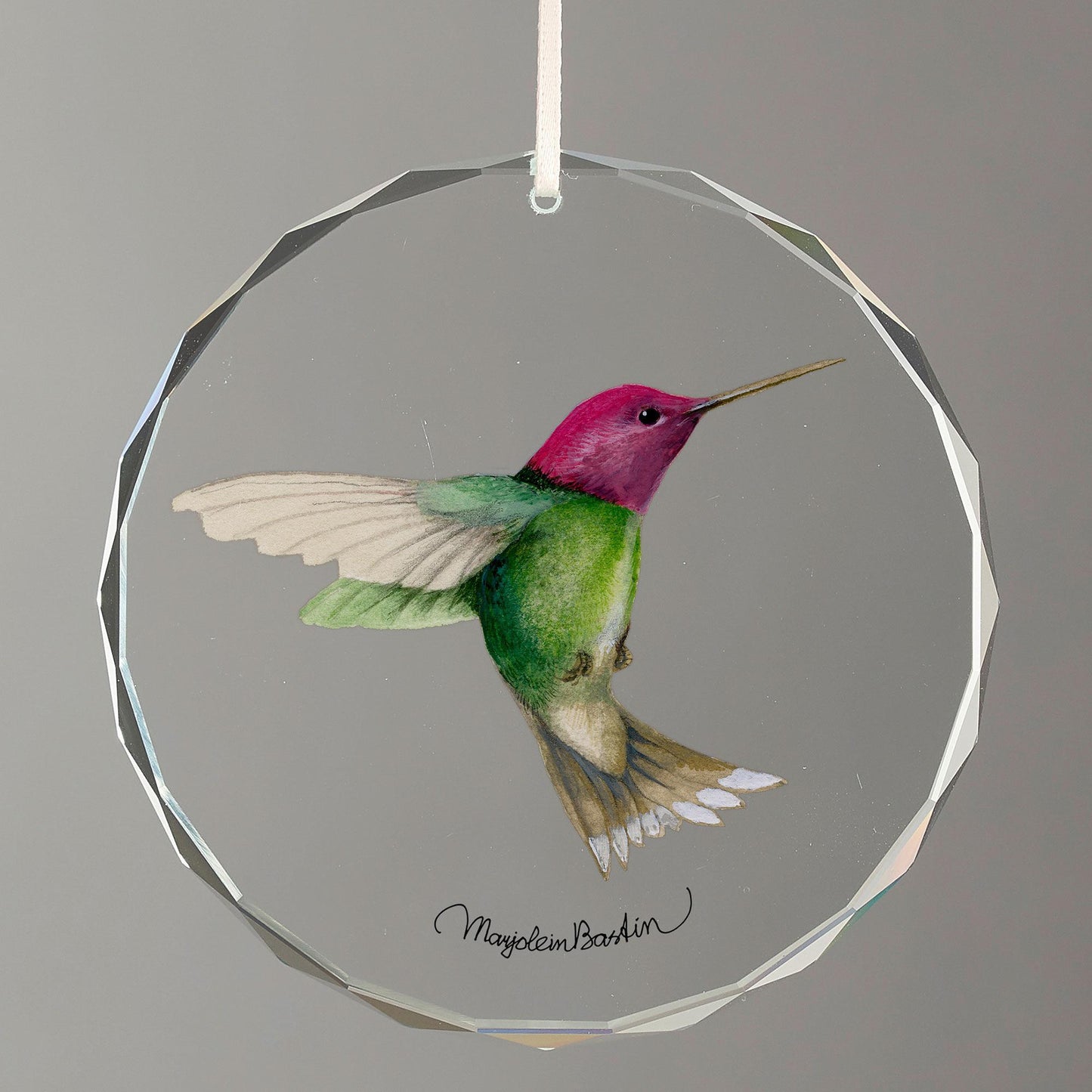 Anna's Hummingbird Round Glass Ornament - Wild Wings