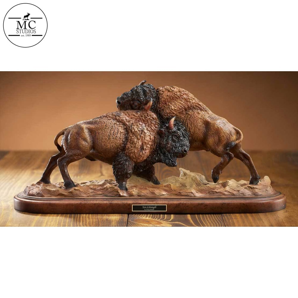 Test of Strength - Bison Mill Creek Sculpture - Wild Wings