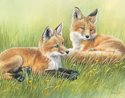 Time Out—Fox Kits Art Print - Wild Wings