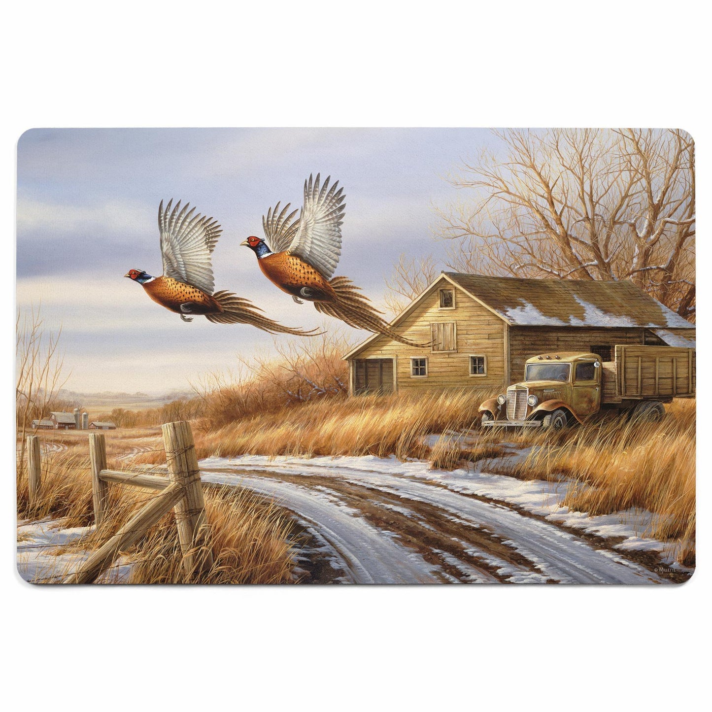 Weathered Memories - Pheasants Floor Mat - Wild Wings