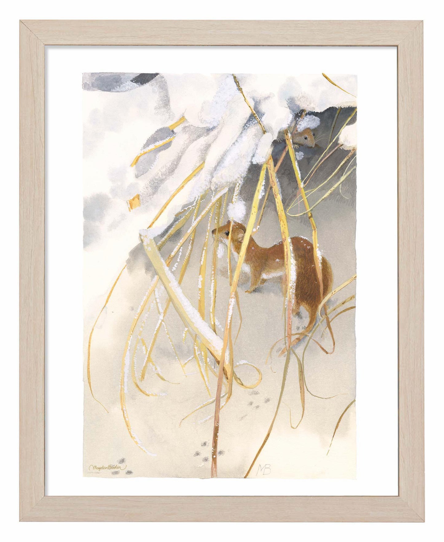 Wintry Weasel Art Print - Wild Wings